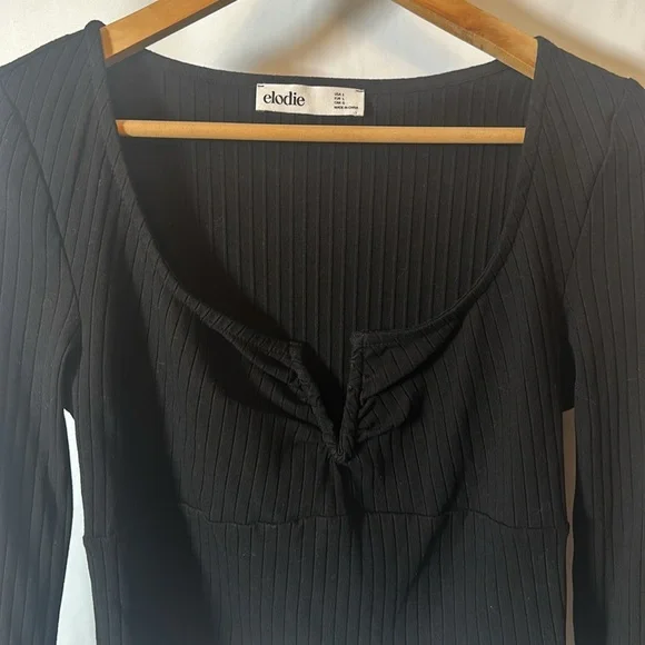 Cropped ribbed long sleeved tee - Picture 2 of 5